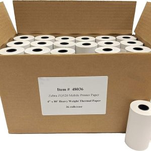 4" Thermal Paper for Zebra / Brother Printers - Box of 36 rolls